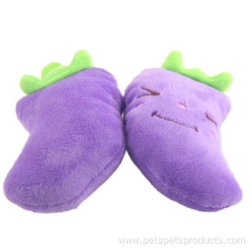 New-design plush purple eggplant durable dog toys